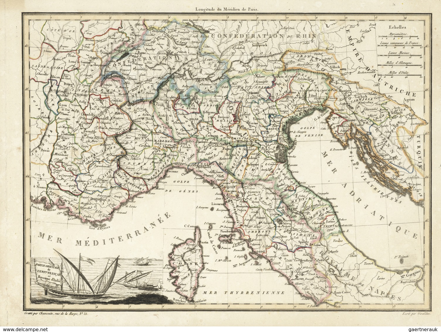 Landkarten Und Stiche: 1812 (ca.) Map Showing Portions Of Italy Ruled By France, With The Other Map - Geographie