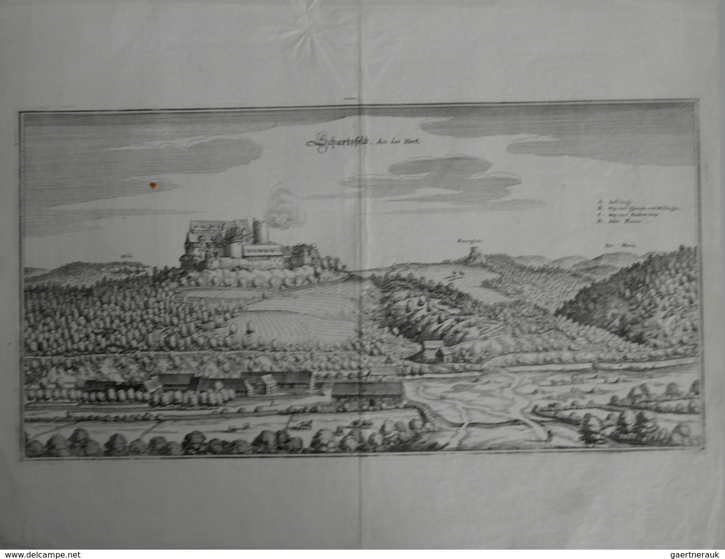 Landkarten Und Stiche: 1650 (ca): Original Antique View Of Mathias Merian Of The German Town Of Scha - Geographie