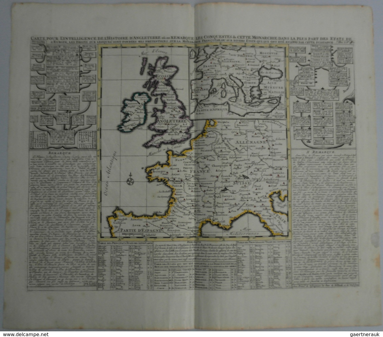 Landkarten Und Stiche: 1720 (ca.): Carte Pour L'Intelligence De L'Histoire D'Angleterre Ou On Remarq - Geography