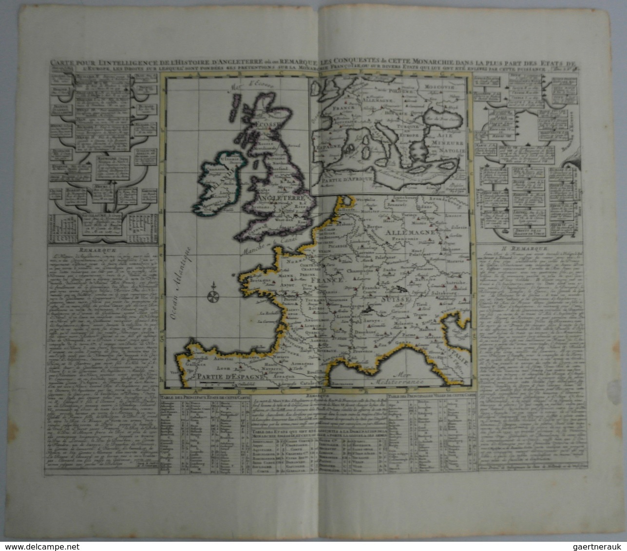 Landkarten Und Stiche: 1720 (ca.): Carte Pour L'Intelligence De L'Histoire D'Angleterre Ou On Remarq - Geographie