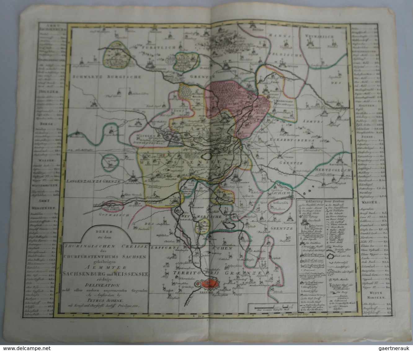 Landkarten Und Stiche: 1757 (ca.): "Derer Zu Dem Thuringer Creisse Des Churfuerstenthums Sachsen Geh - Geography