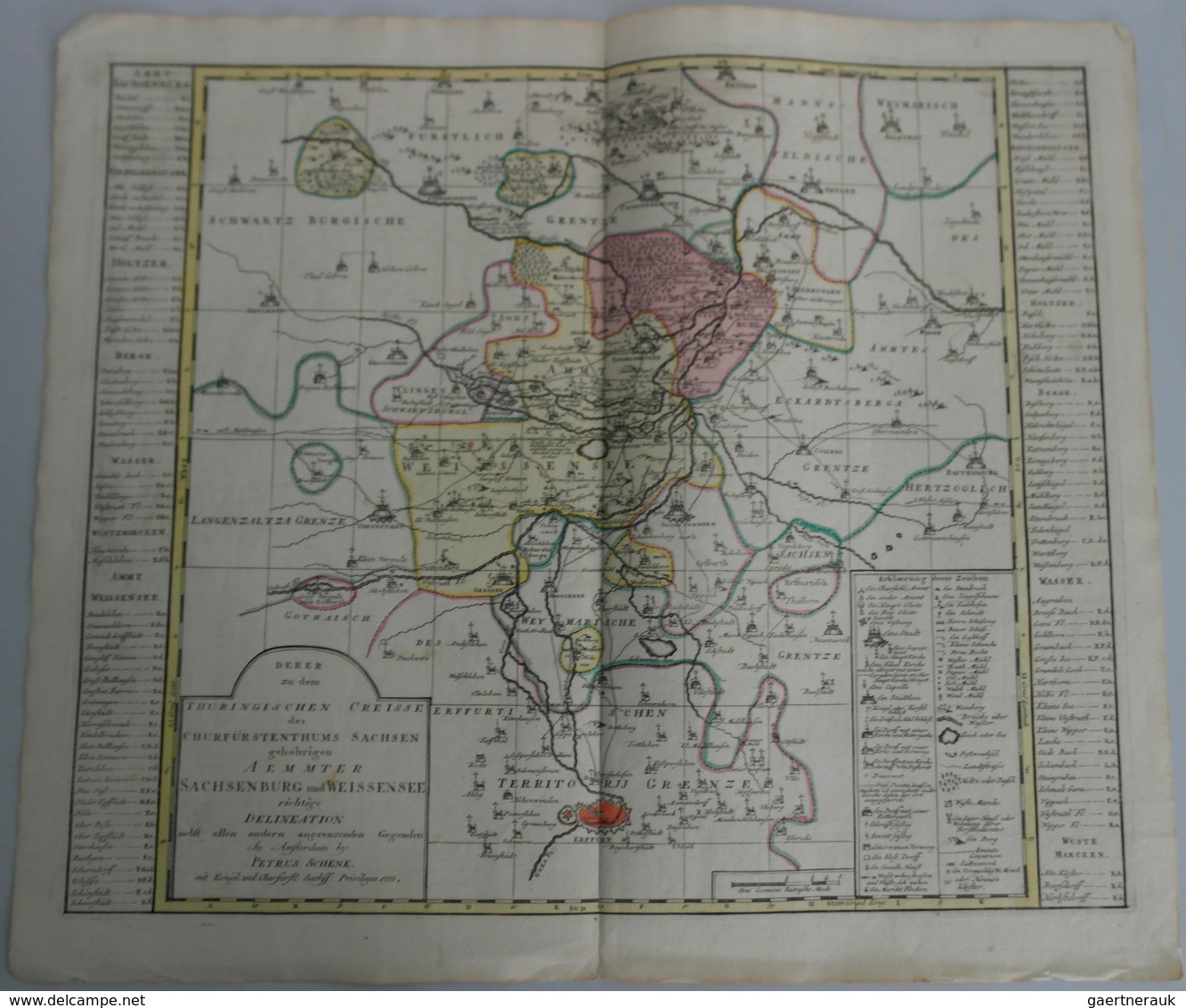 Landkarten Und Stiche: 1757 (ca.): "Derer Zu Dem Thuringer Creisse Des Churfuerstenthums Sachsen Geh - Geographie