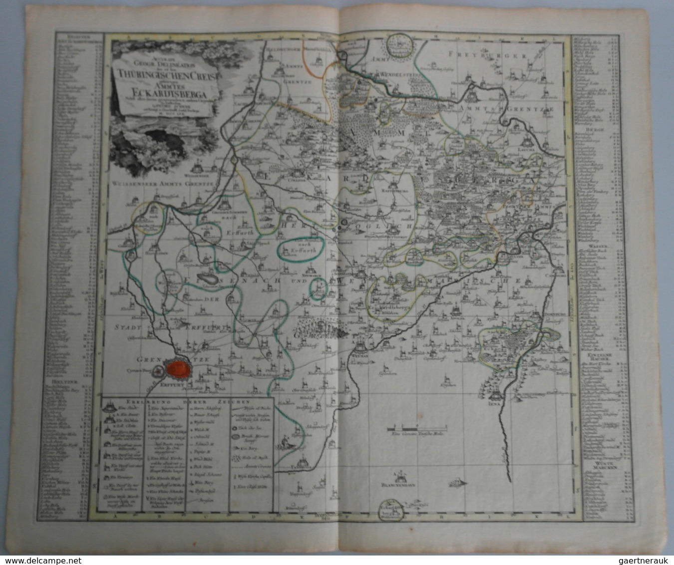 Landkarten Und Stiche: 1757 (ca.): "Accurate Geogr. Delineation Des Zu Dem Thuringischen Creis Gehor - Geographie