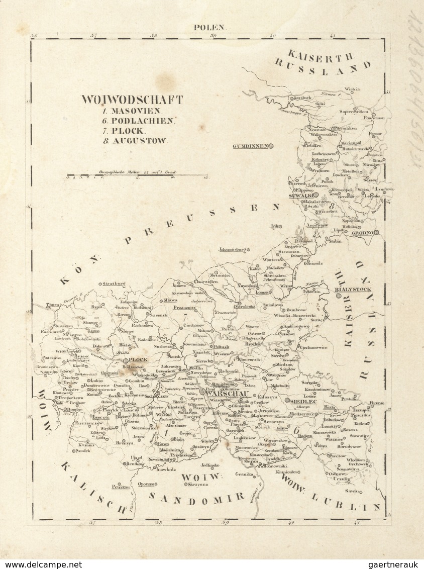 Landkarten Und Stiche: 1829. Copper Engraving Of Poland Duchies From Russia North To Kalisch, Sandom - Geography