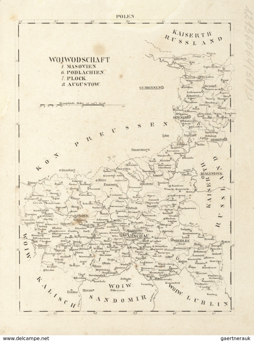 Landkarten Und Stiche: 1829. Copper Engraving Of Poland Duchies From Russia North To Kalisch, Sandom - Geographie