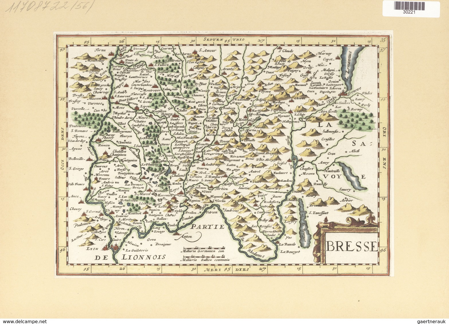 Landkarten Und Stiche: 1734. Bresse. Map Of The Bresse, Burgundy Region Of France, Published In The - Geographie