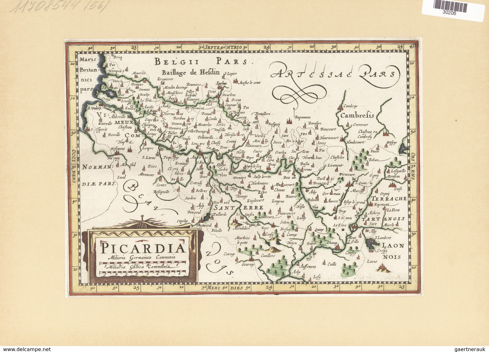 Landkarten Und Stiche: 1734. Picardia. Map Of The Picardy Region Of France, Published In The Mercato - Geographie