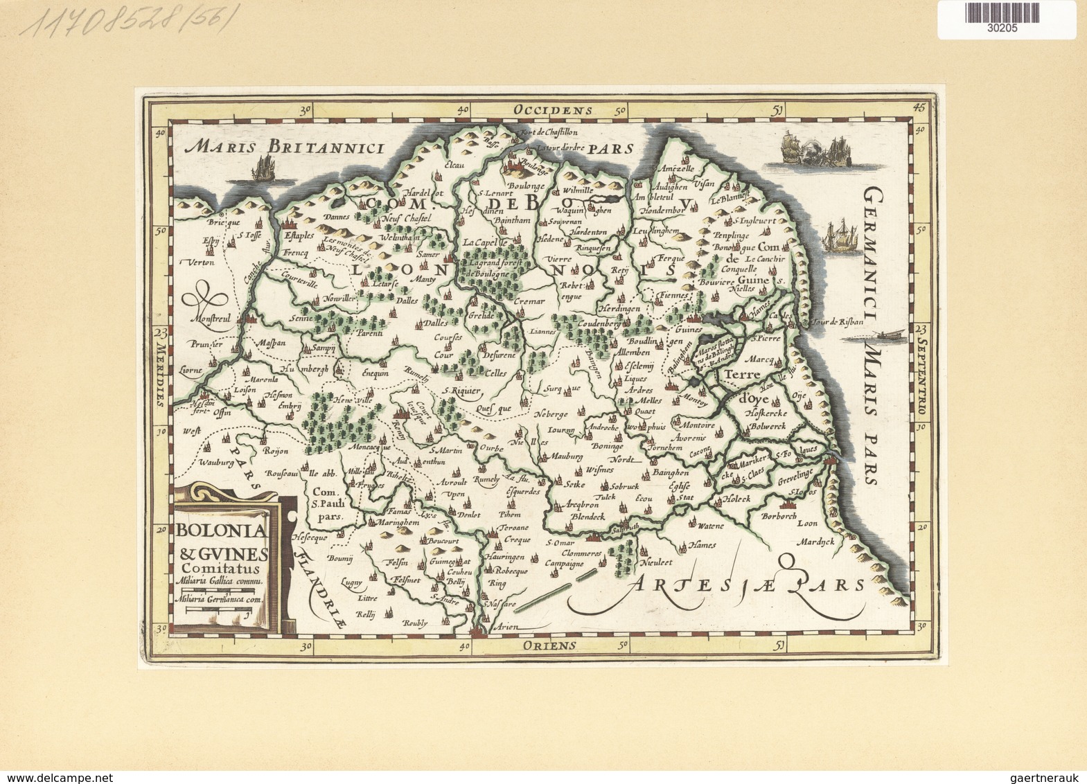 Landkarten Und Stiche: 1734. Bolonia & Guines Comitatus, Published In The Mercator Atlas Minor 1734 - Geography