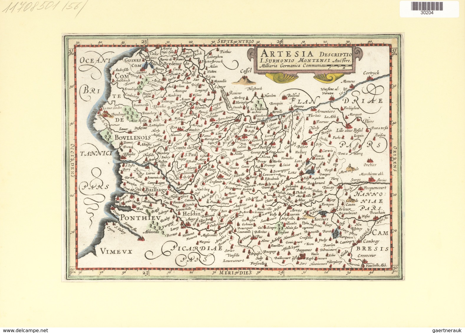 Landkarten Und Stiche: 1734. Artesia Descriptio, Published In The Mercator Atlas Minor 1734 Edition. - Geography