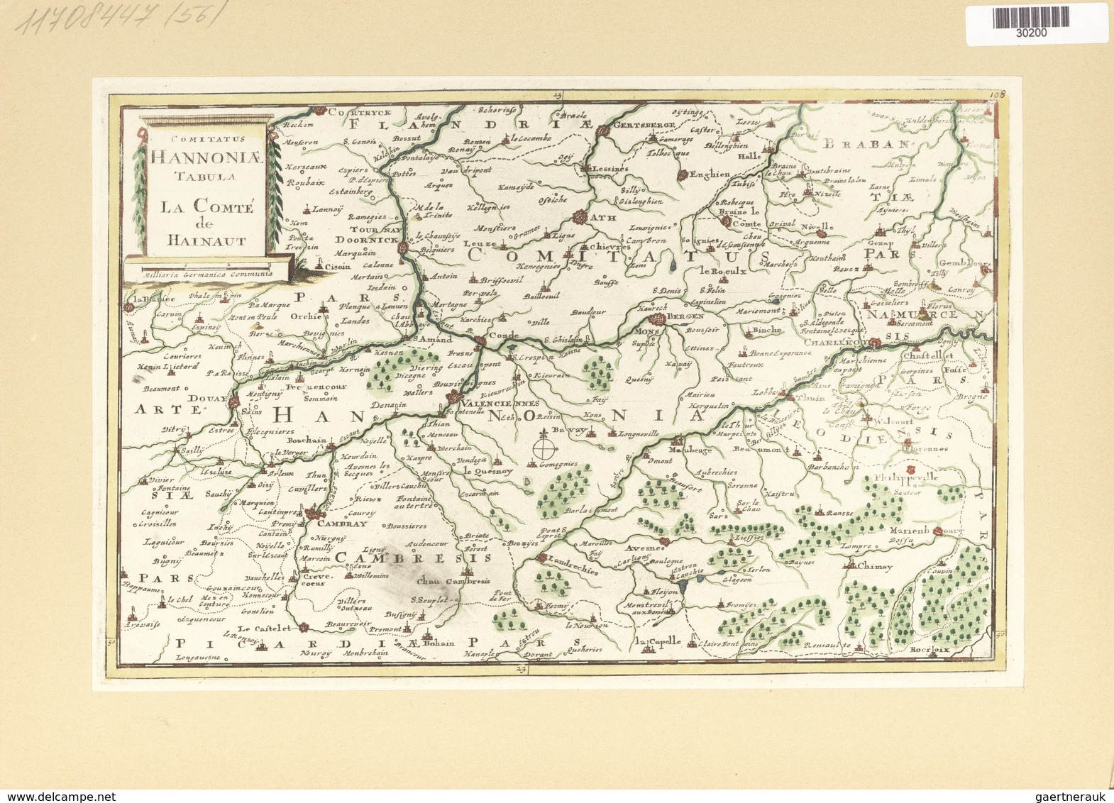Landkarten Und Stiche: 1734. Comitatus Hannoniae Tablue / La Comte De Hainaut, Published In The Merc - Geography