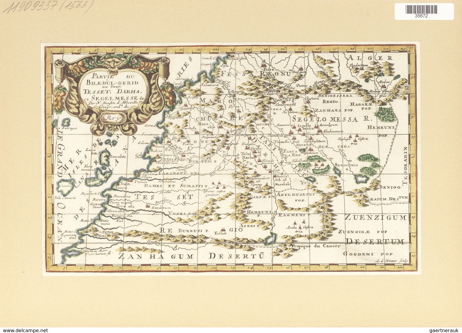 Landkarten Und Stiche: 1734. Royaume De Maroc... By A.d Winter, Reworked Map Of Nicolas Sanson Sr, C - Géographie