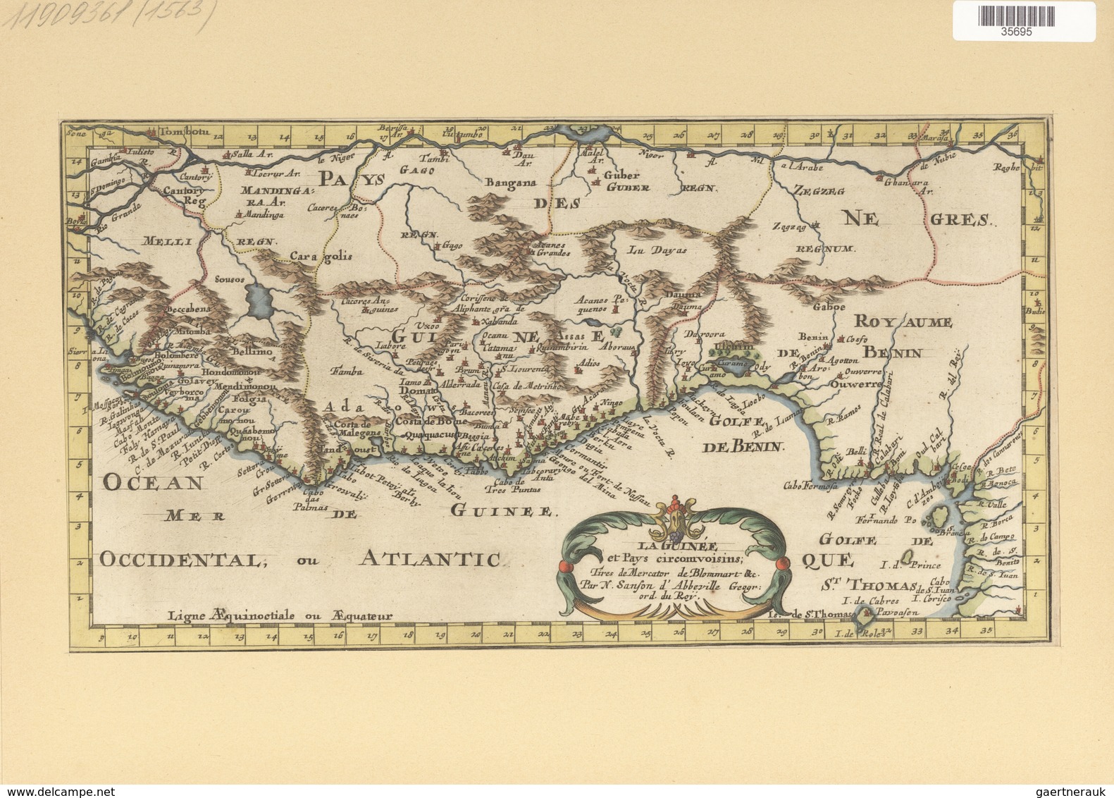 Landkarten Und Stiche: 1699. Map Of The Coast Of Guinee Including Gulf Of Benin, Part Of Nigeria, Et - Geography