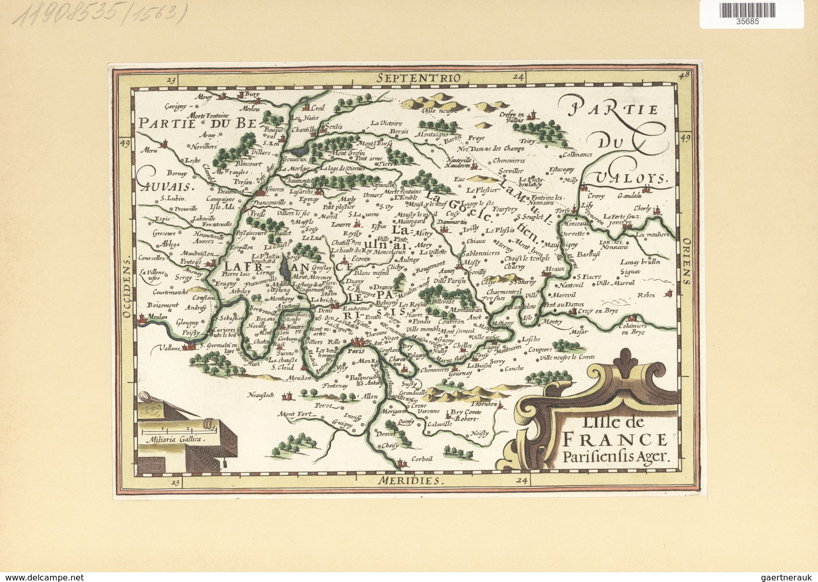 Landkarten Und Stiche: 1648/1734. Map Of The Region L'Isle De France, Region Around Paris. From The - Géographie