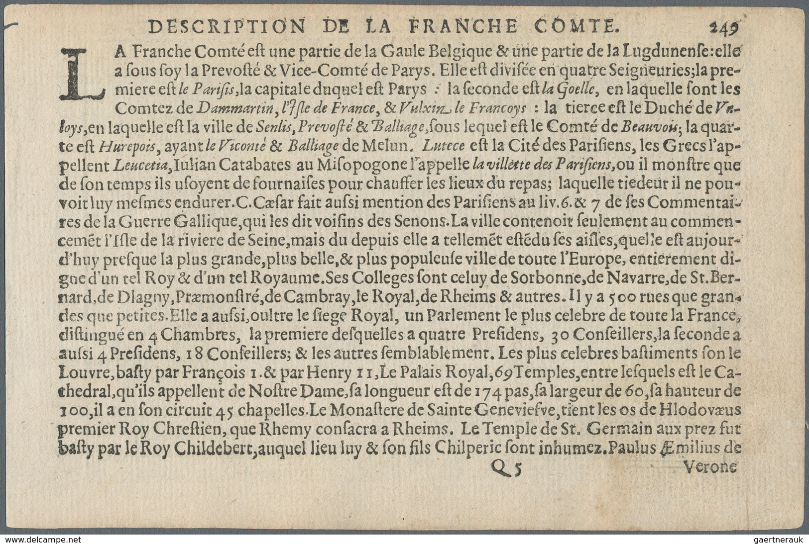 Landkarten Und Stiche: 1610. France Comitatus, Description De La Franche Comte. Attractive Small For - Geography
