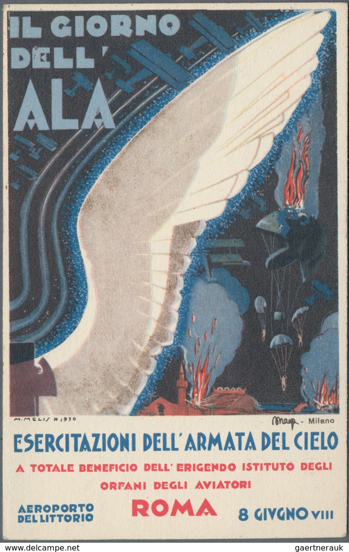 Ansichtskarten: Künstler / Artists: FUTURISMUS ITALIEN, "IL GIORNO DELL'ALA" Sign. M. Melis 1930, Un - Unclassified