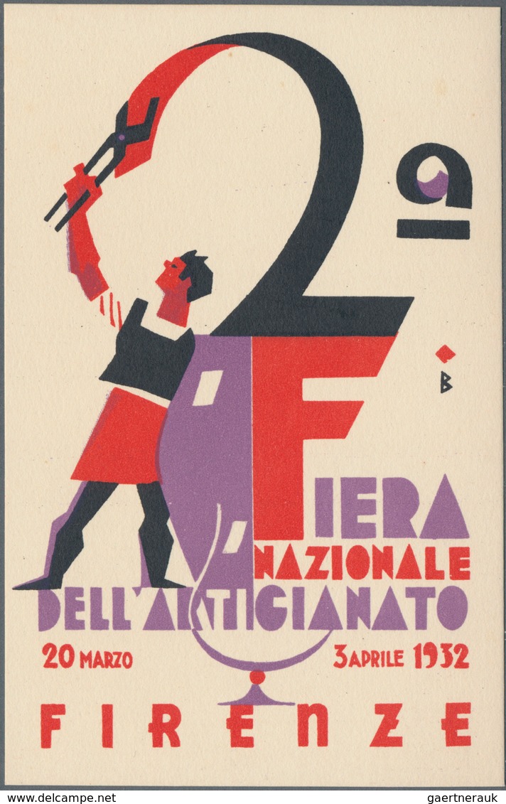 Ansichtskarten: Künstler / Artists: FUTURISMUS ITALIEN, "FIERA NAZIONALE DELL'ARTIGIANATO 1932" Sign - Non Classés