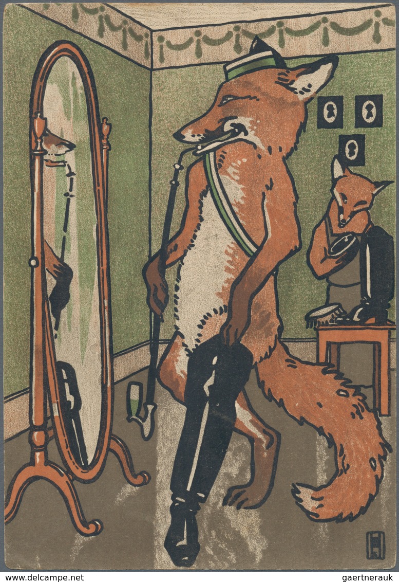 Ansichtskarten: Künstler / Artists: HOHLWEIN, Ludwig (1874-1949), Deutscher Grafiker. Zwei Dekorativ - Ohne Zuordnung