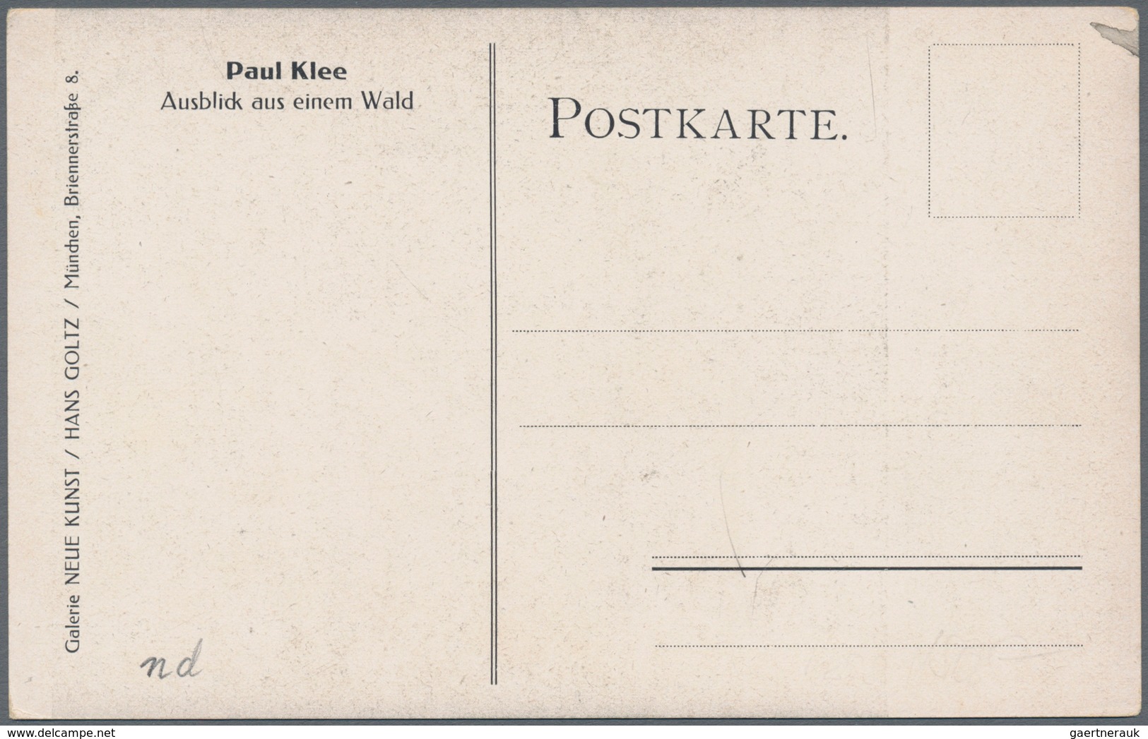 Ansichtskarten: Künstler / Artists: KLEE, Paul (1879-1940), Deutscher Maler Und Grafiker Des Express - Zonder Classificatie