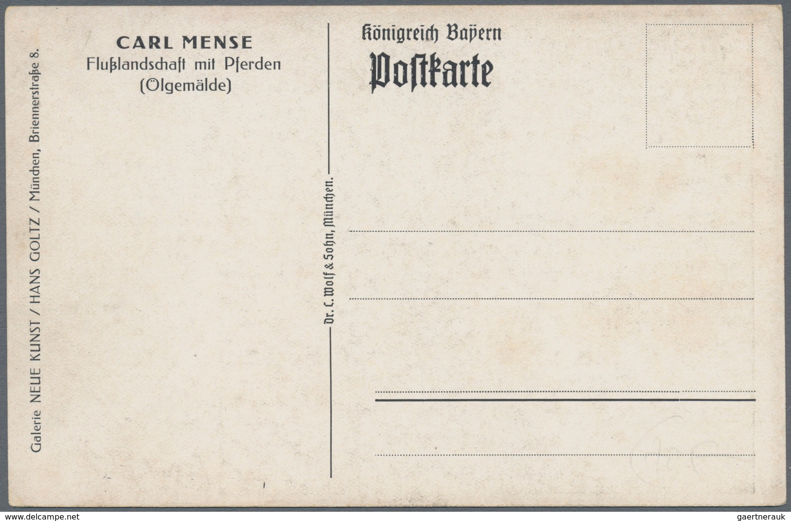 Ansichtskarten: Künstler / Artists: MENSE, Carlo (1886-1965), Deutscher Maler Des Rheinischen Expres - Ohne Zuordnung