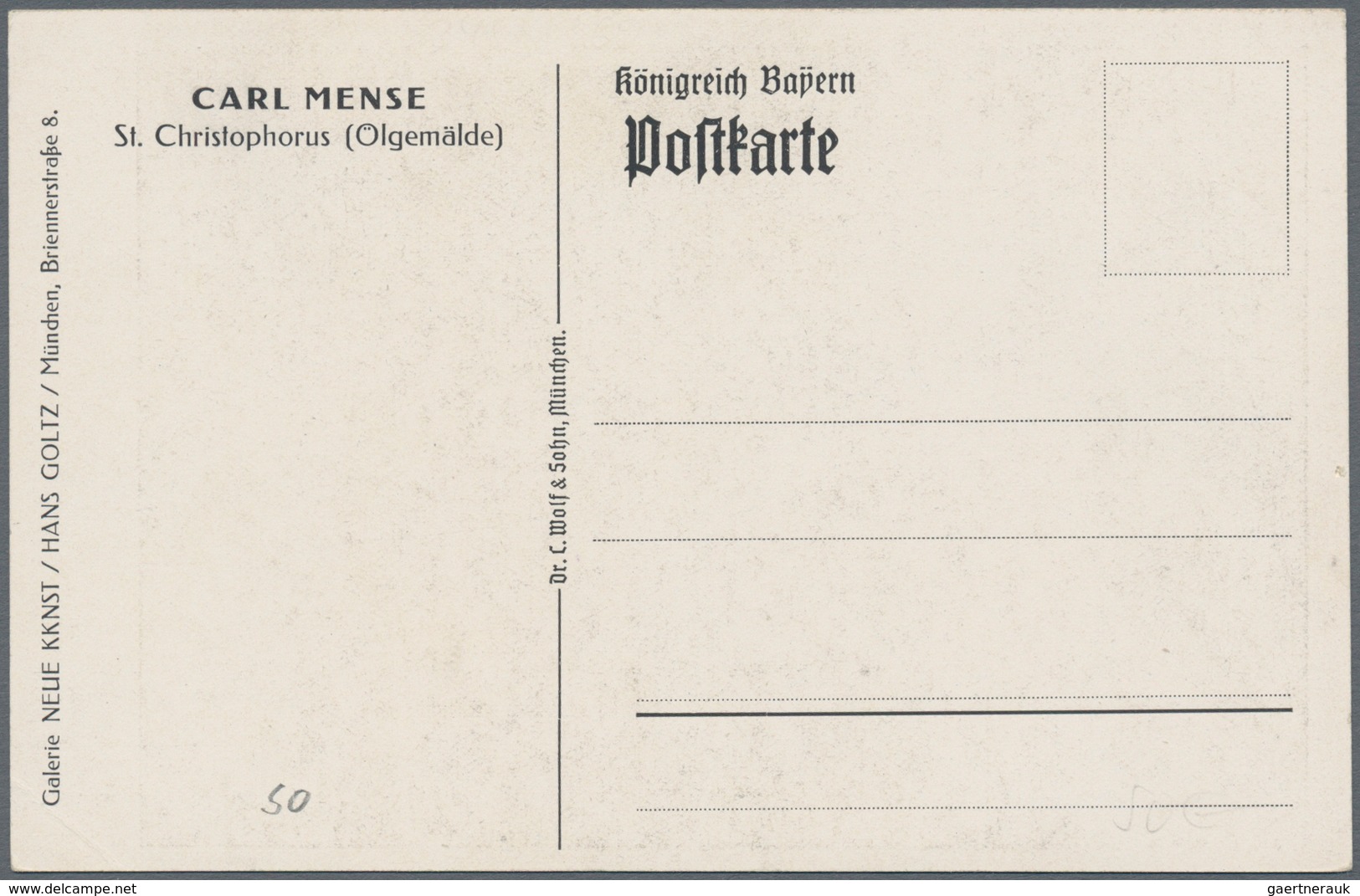 Ansichtskarten: Künstler / Artists: Mense, Carlo (1886-1965), Deutscher Maler Des Rheinischen Expres - Ohne Zuordnung