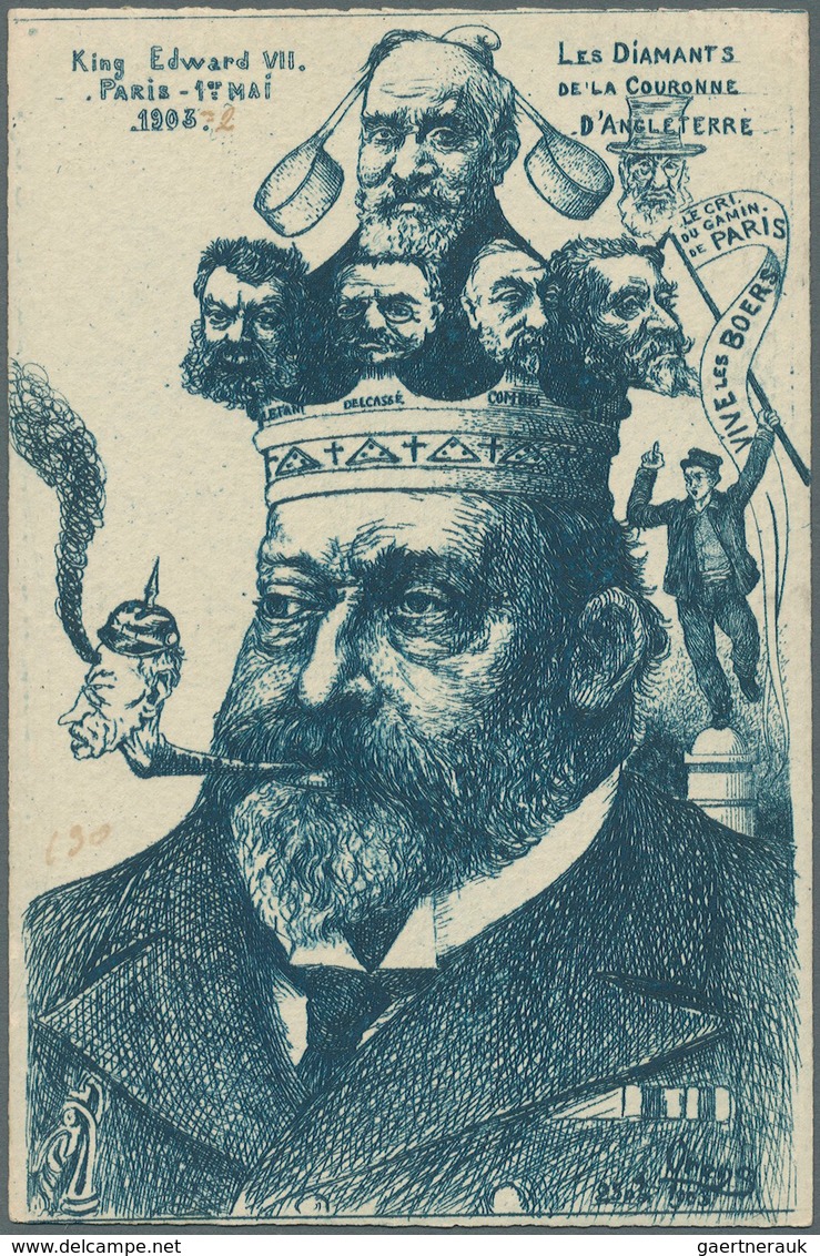 Ansichtskarten: Künstler / Artists: Orens Denizard, ”Burin Satirique”, 1903, Zwei Karten, Nr. 1: Anf - Zonder Classificatie