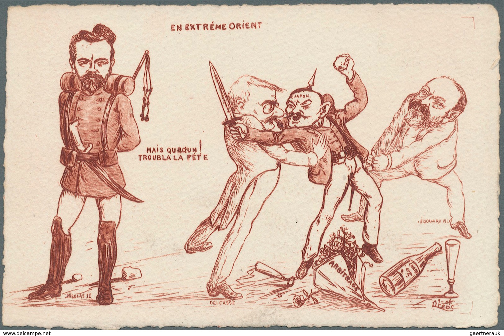 Ansichtskarten: Künstler / Artists: Orens Denizard, Le Burin Satirique, 1904, Nr. 1-5, 5 Karten Mit - Unclassified