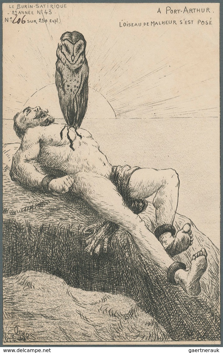 Ansichtskarten: Künstler / Artists: Orens Denizard, Le Burin Satirique, 1904, Nr. 38, 40-43, 5 Karte - Unclassified