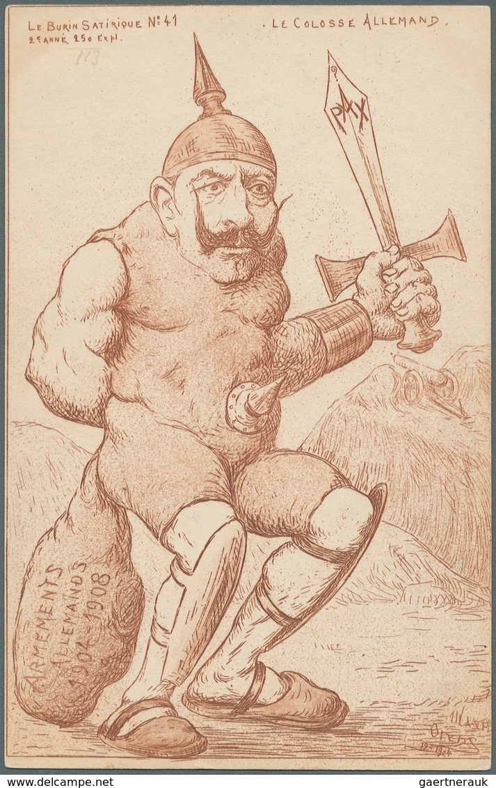 Ansichtskarten: Künstler / Artists: Orens Denizard, Le Burin Satirique, 1904, Nr. 38, 40-43, 5 Karte - Ohne Zuordnung