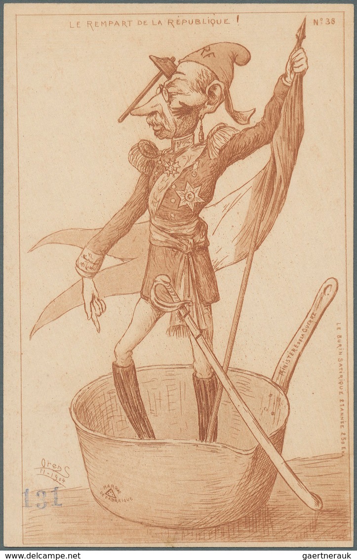 Ansichtskarten: Künstler / Artists: Orens Denizard, Le Burin Satirique, 1904, Nr. 38, 40-43, 5 Karte - Ohne Zuordnung