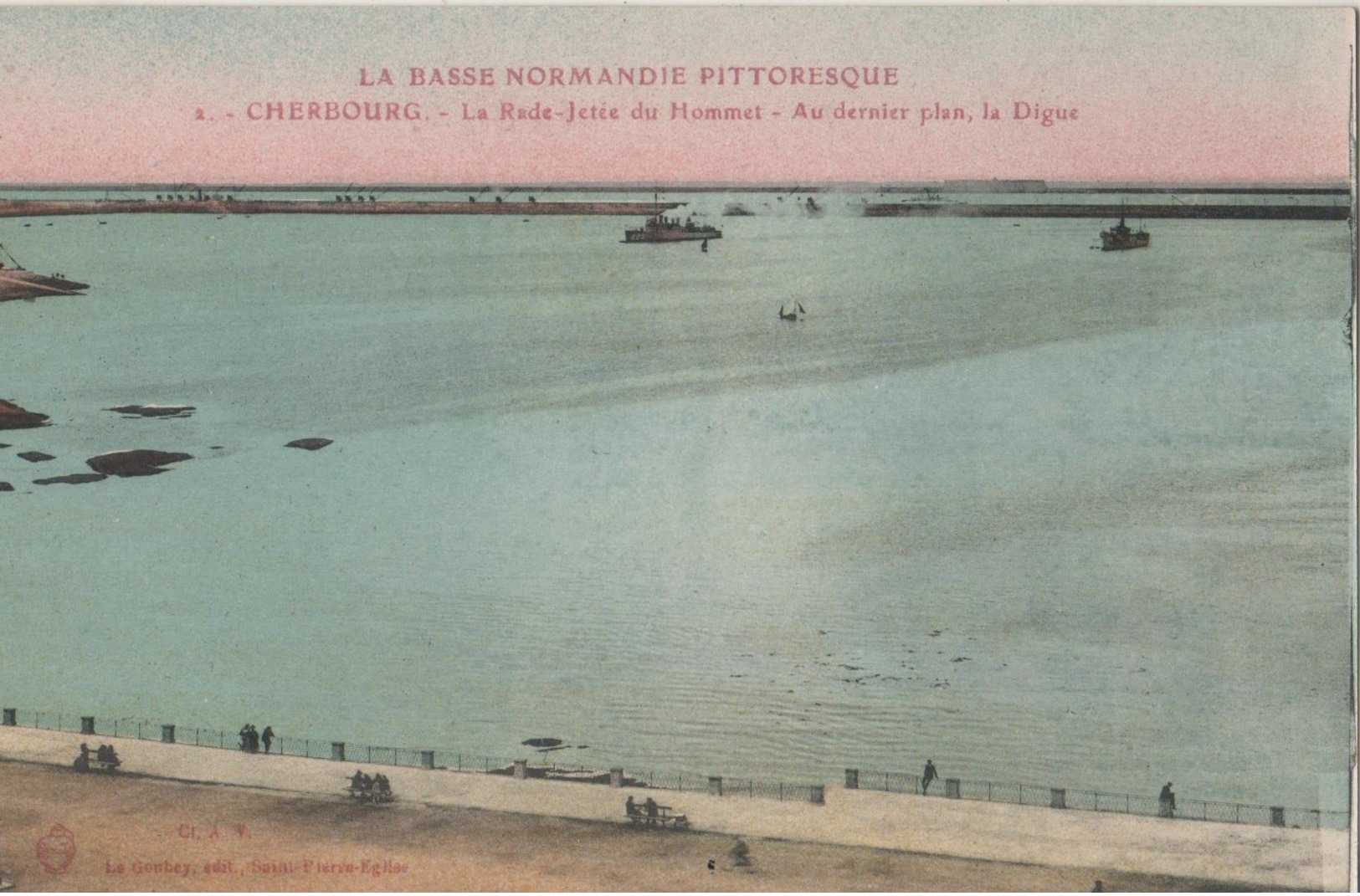 CPA 50. CHERBOURG. La Rade. Jetée Du Hommet - Cherbourg