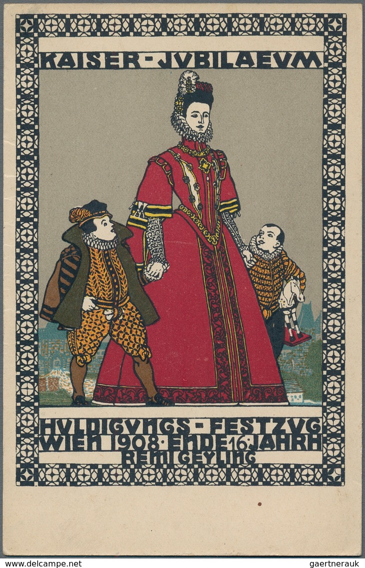 Ansichtskarten: Künstler / Artists: WIENER WERKSTÄTTE, WW 166 Remigius Geyling "KAISER-JUBILÄUM", Un - Zonder Classificatie