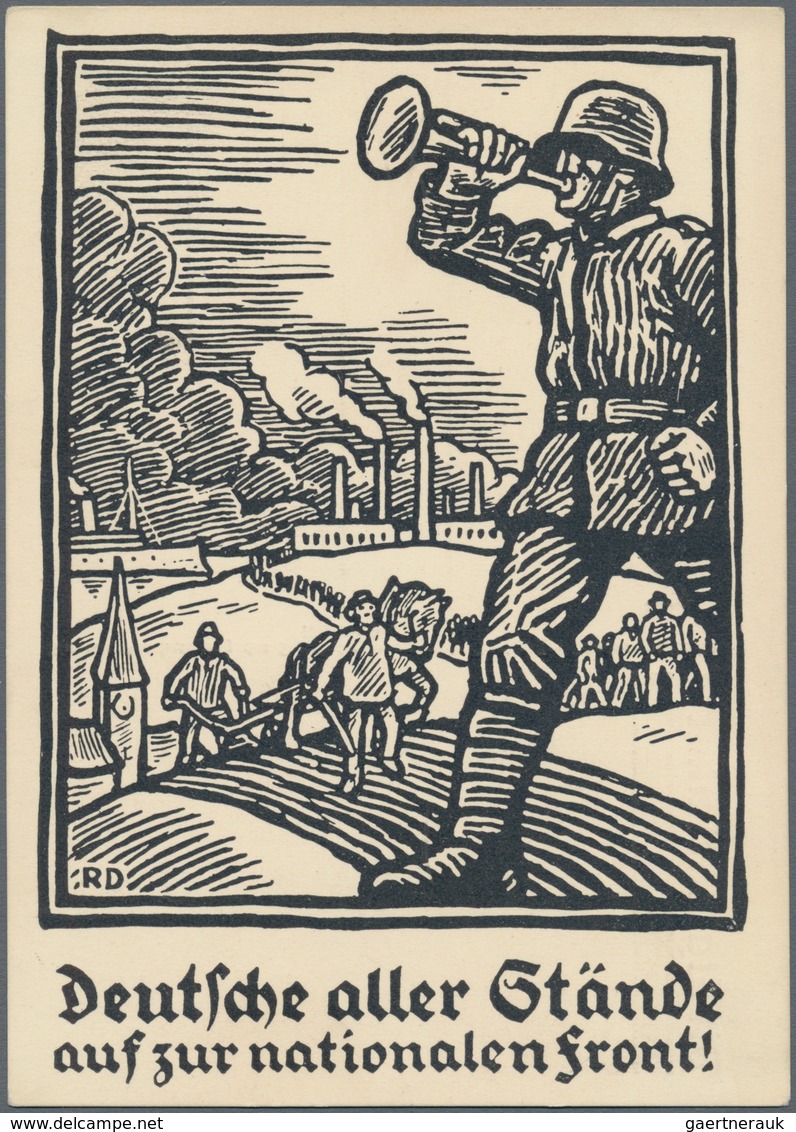 Ansichtskarten: Politik / Politics: 1929, Die Stahlhelmkarte Reichs-Frontsoldatentag München 1929 "D - People