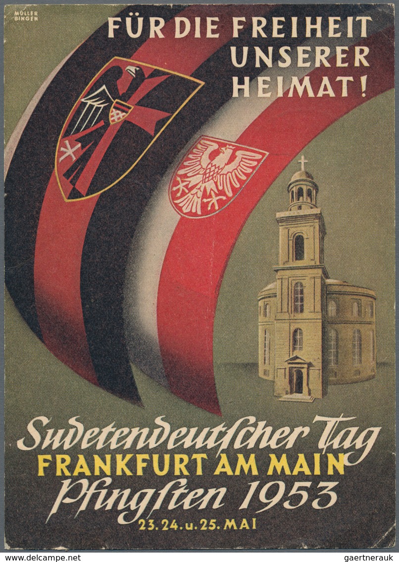 Ansichtskarten: Politik / Politics: DEUTSCHLAND, SUDETENDEUTSCHER TAG Pfingsten 1953 Frankfurt Am Ma - People