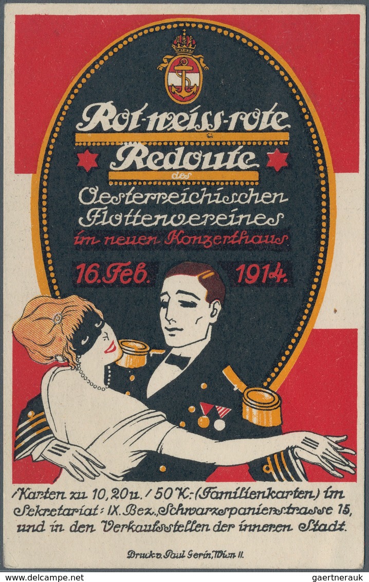 Ansichtskarten: Politik / Politics: ÖSTERREICH, "Rot-weiss-rote Redoute", Oesterreichischen Flottenv - Personnages