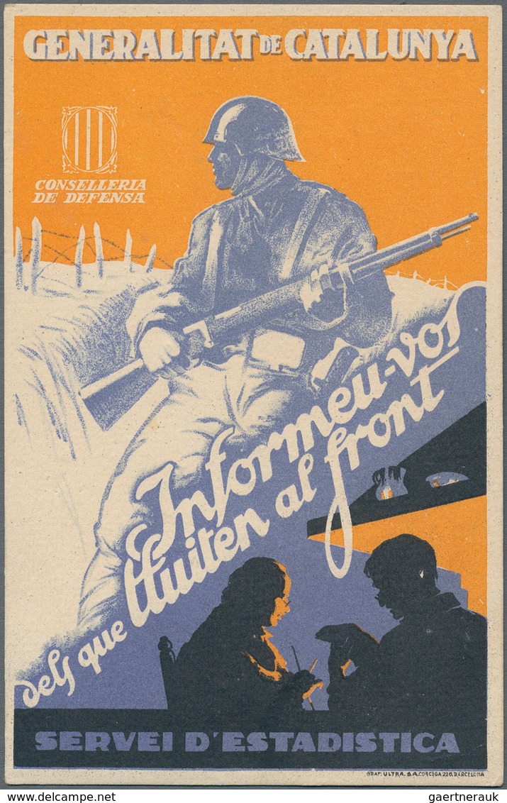 Ansichtskarten: Politik / Politics: SPANISCHER BÜRGERKRIEG 1936/1939, Propagandakarte Des Verteidigu - Persönlichkeiten