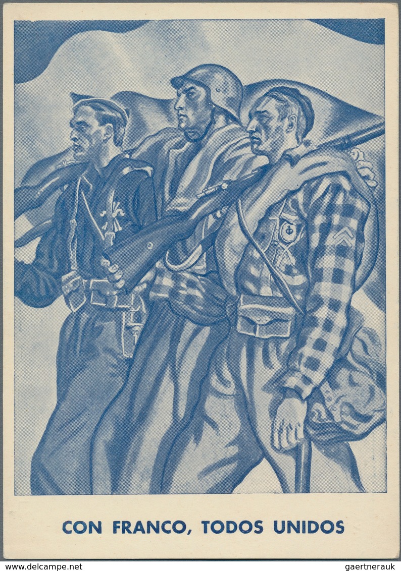 Ansichtskarten: Politik / Politics: SPANISCHER BÜRGERKRIEG 1936/1939, Nationalistische Propagandakar - Personnages