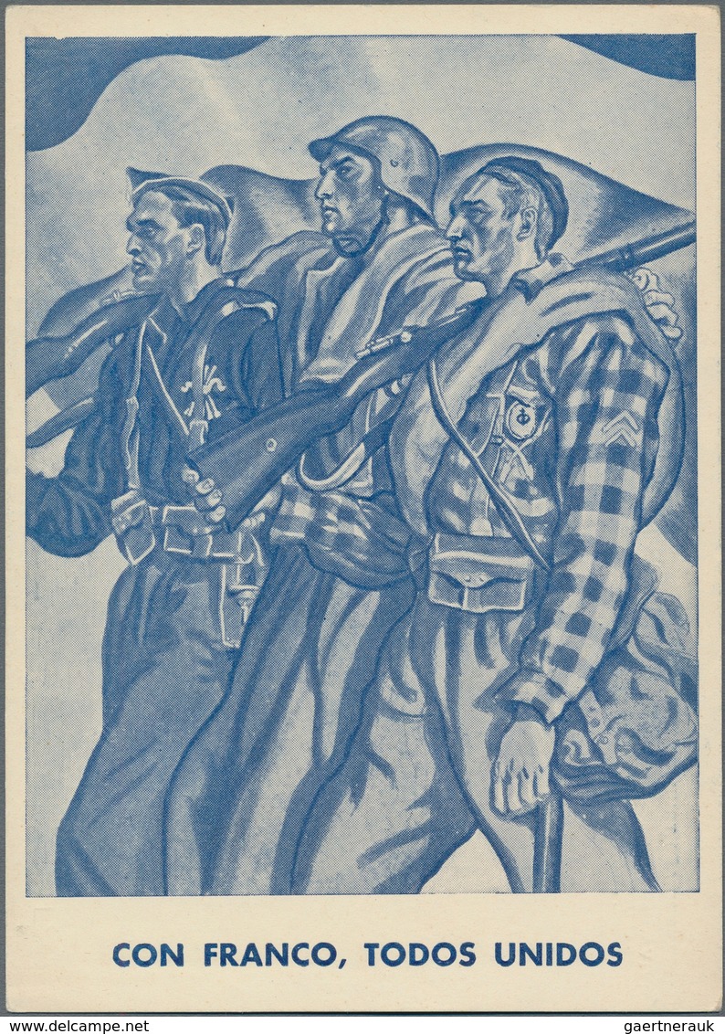 Ansichtskarten: Politik / Politics: SPANISCHER BÜRGERKRIEG 1936/1939, Nationalistische Propagandakar - Figuren