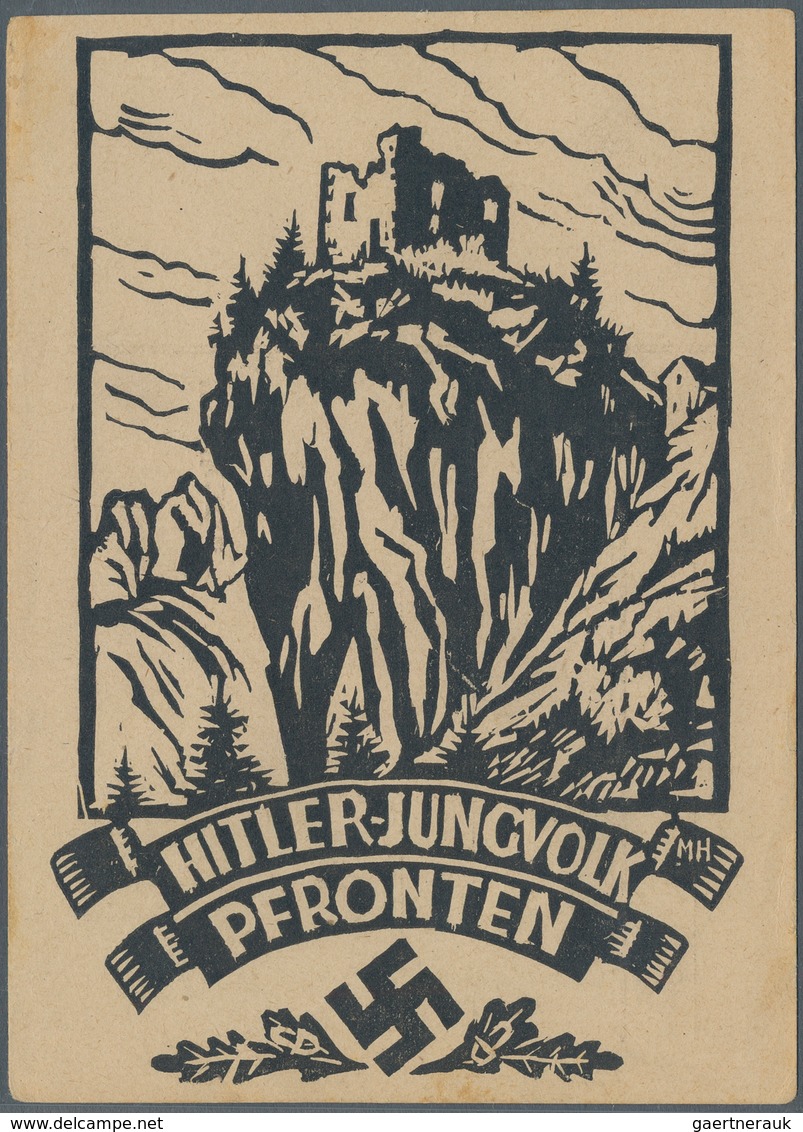 Ansichtskarten: Propaganda: 1930, Ca. "HITLER-JUNGVOLK PFRONTEN" Frühe Propagandakarte, Ungebraucht - Political Parties & Elections