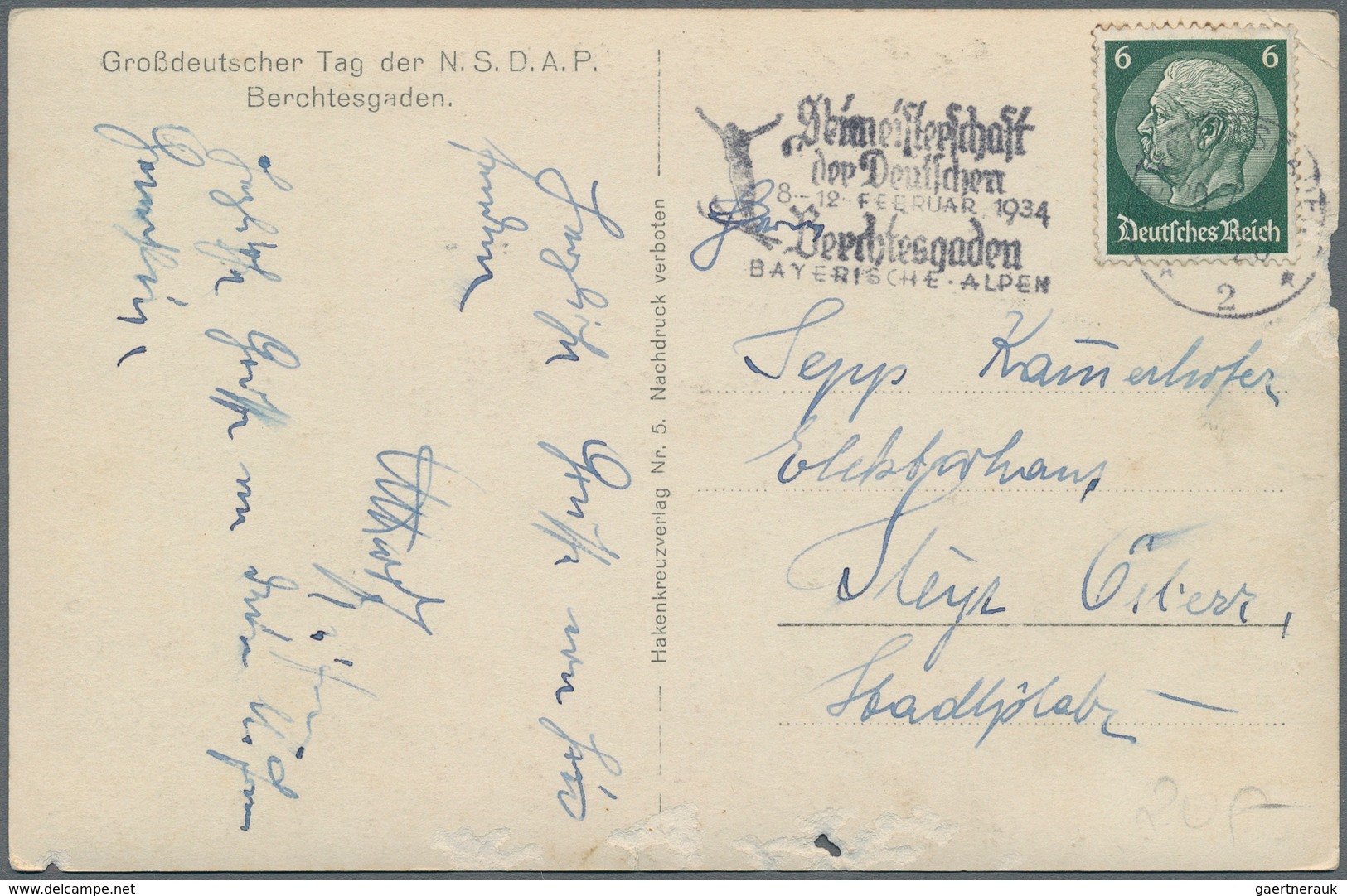 Ansichtskarten: Propaganda: 1930/1934, 3 Fotokarten Mit Aufgehender Hakenkreuz-Sonne Aus Berchtesgad - Political Parties & Elections