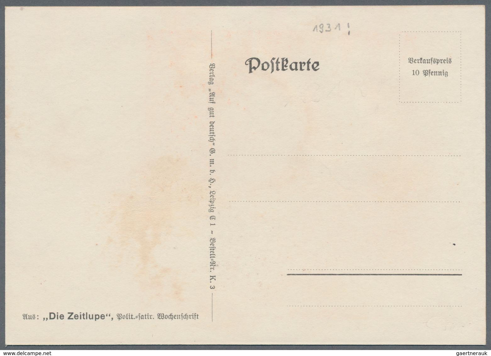 Ansichtskarten: Propaganda: 1931. Scarce NSDAP Propaganda Postcard Showing SA Man Building A Wall: " - Politieke Partijen & Verkiezingen