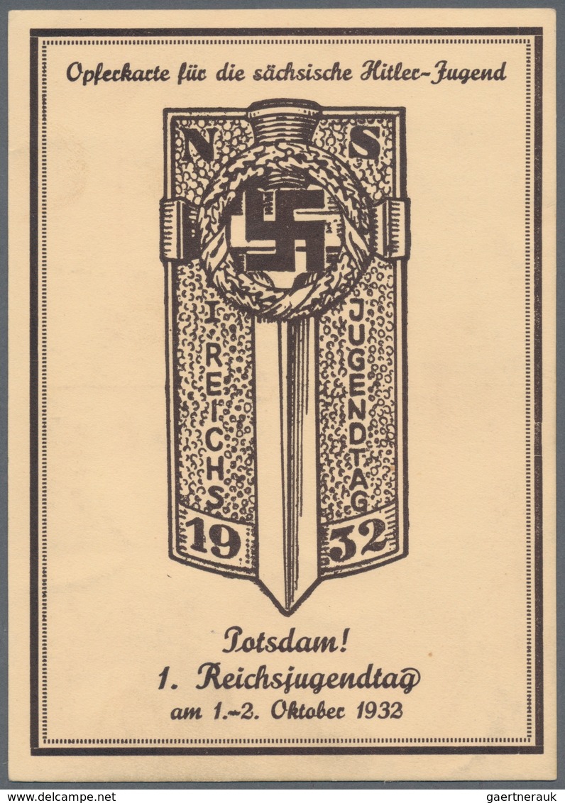 Ansichtskarten: Propaganda: 1932. Opferkarte Für Die Sächsiche Hitler-Jugend = Potsdam = 1. Reichsta - Parteien & Wahlen