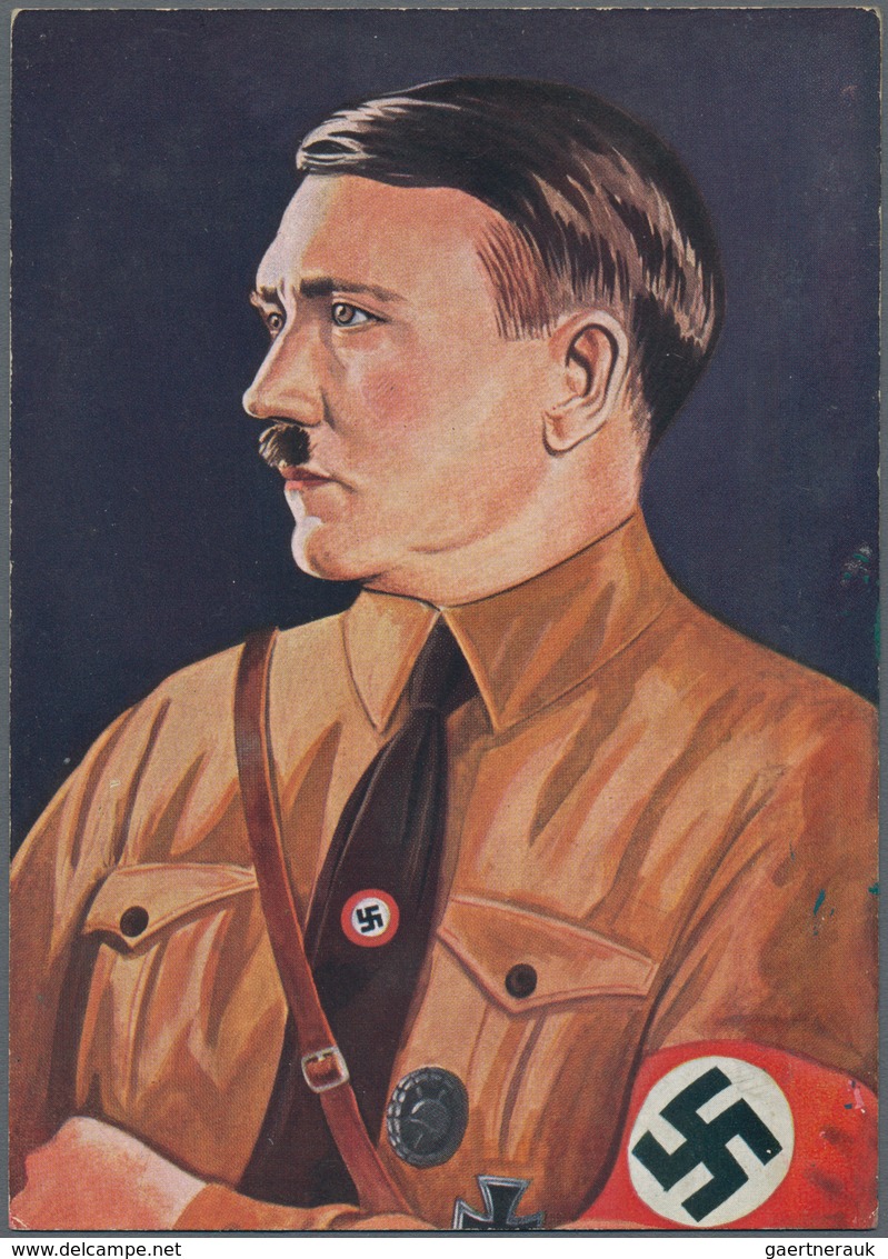 Ansichtskarten: Propaganda: 1933 Ca., Farbkarte Mit Abb. "Brustbild Adolf Hitler" (nach Dem Gemälde - Parteien & Wahlen