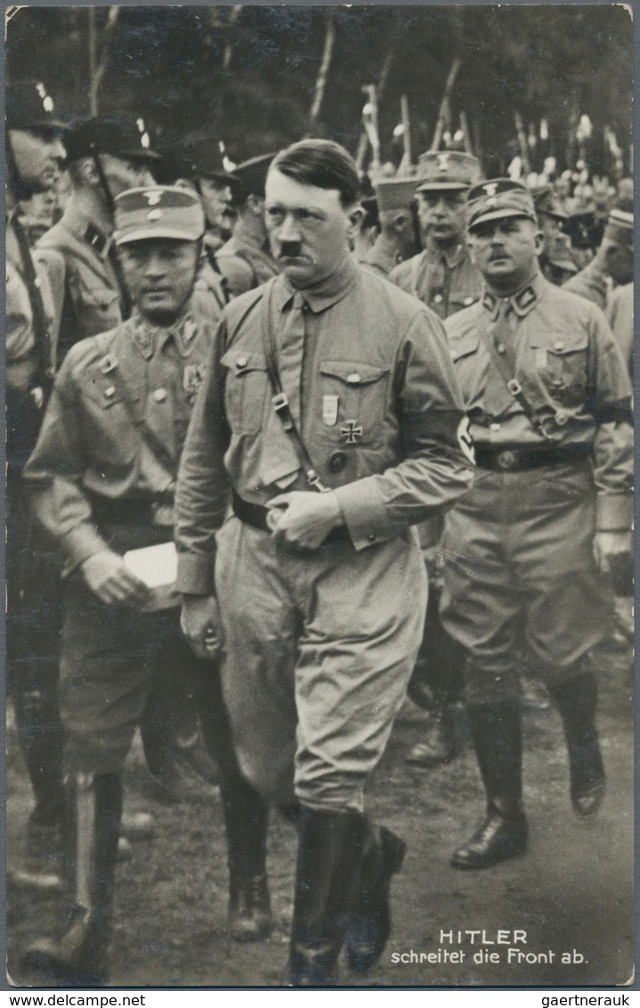 Ansichtskarten: Propaganda: 1933 Ca., "Hitler Schreitet Die Front Ab" Reichskanzler Adolf Hitler Und - Political Parties & Elections