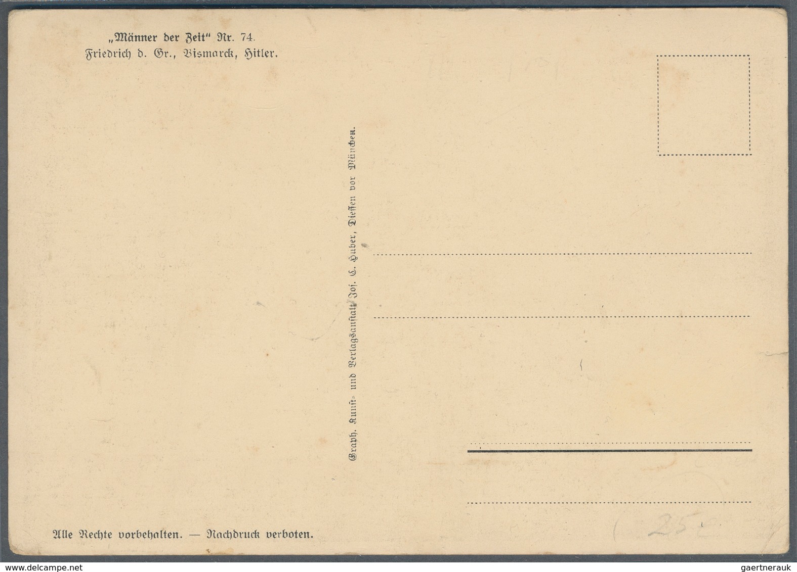 Ansichtskarten: Propaganda: 1933, Zwei Karten "Männer Der Zeit" Friedrich Der Große, Bismarck Der Ei - Political Parties & Elections