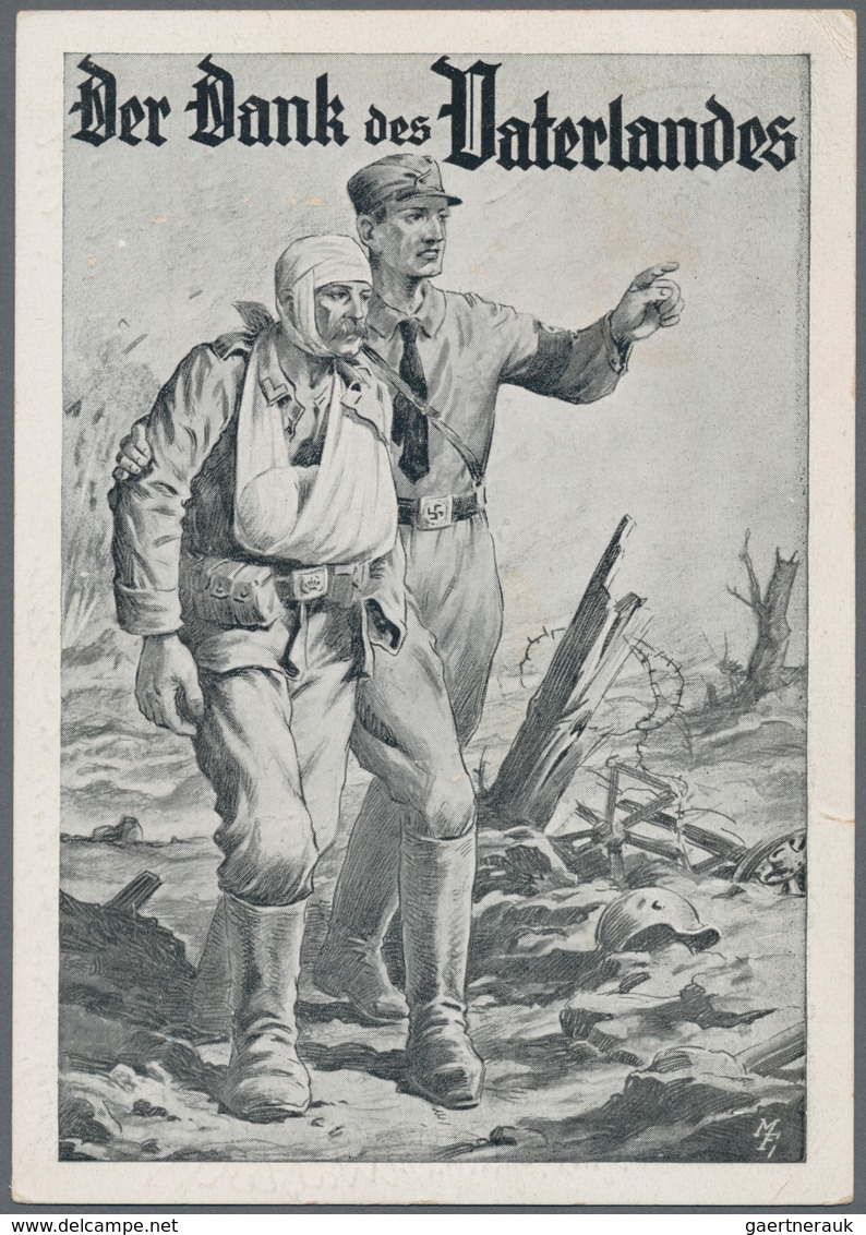 Ansichtskarten: Propaganda: 1933, "Der DANK Des Vaterlandes" Propagandakarte Mit Hitler Zitat, Posta - Partis Politiques & élections