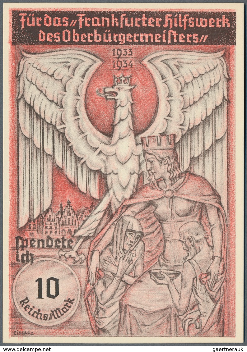 Ansichtskarten: Propaganda: 1933/1934, Spendenkarte "Frankfurter Hilfswerk Des Oberbürgermeisters Sp - Political Parties & Elections