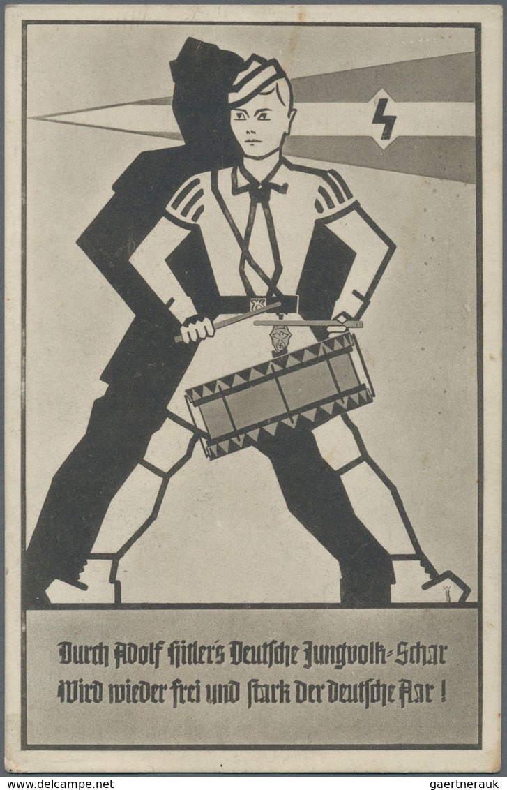 Ansichtskarten: Propaganda: 1934, DEUTSCHES JUNGVOLK, S/w Karte Mit Abb. Trommler In DJ-Uniform Und - Politieke Partijen & Verkiezingen