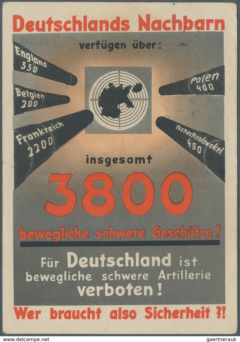 Ansichtskarten: Propaganda: 1934, "Deutschlands Nachbarn...", Farbige Propagandakarte Postalisch Gel - Politieke Partijen & Verkiezingen