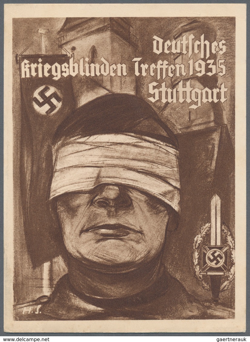 Ansichtskarten: Propaganda: 1935. Deutsches Kriegsblinden Treffen 1935 Stuttgart / Meeting For Those - Political Parties & Elections