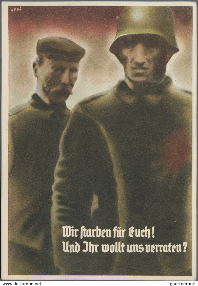 Ansichtskarten: Propaganda: 1935, "Wir Starben Für Euch! Und Ihr Wollt Uns Verraten?", Kolorierte Pr - Politieke Partijen & Verkiezingen